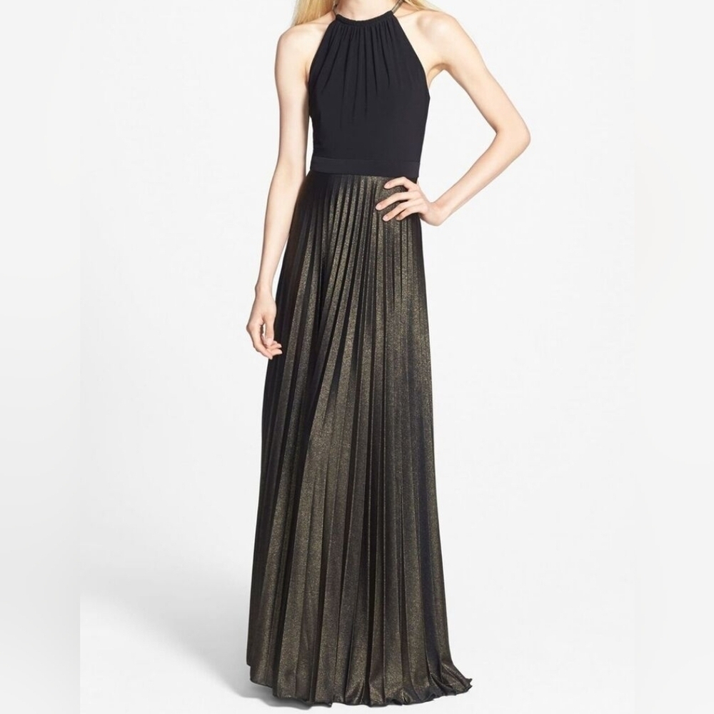Xscape Shimmer Pleated Maxi Dress. - Picture 14 of 14